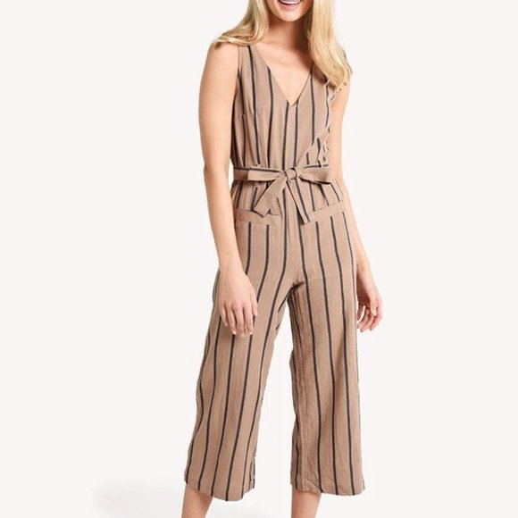 Mod Ref The Matilda Navy/Tan Jumpsuit - Picture 1 of 9